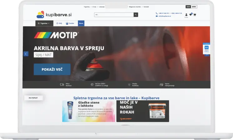 KupiBarve - primer izdelane spletne strani